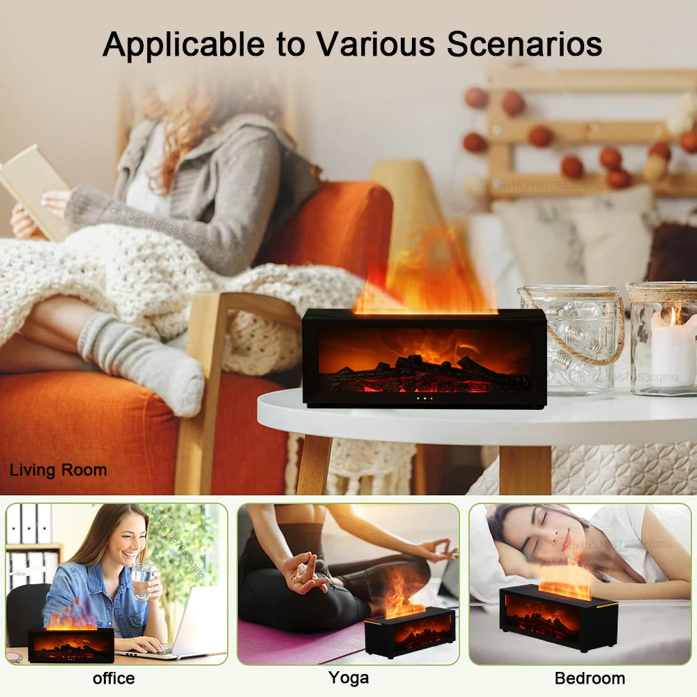 New Flame Aromatherapy Machine Colorful 3D Flame Fireplace Machine